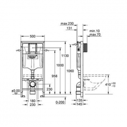 Инсталляция для подвесного унитаза Grohe Rapid SL 38539001 для подвесного унитаза