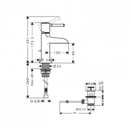 Смеситель для раковины Hansgrohe Talis Classic 14127000