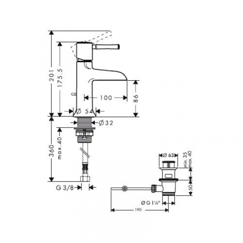 Смеситель для раковины Hansgrohe Talis Classic 14127000
