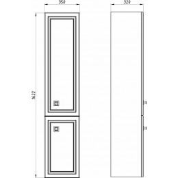 ASB-Woodline Шкаф пенал Каталина 35 R подвесной white