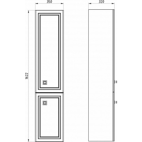 ASB-Woodline Шкаф пенал Каталина 35 R подвесной white