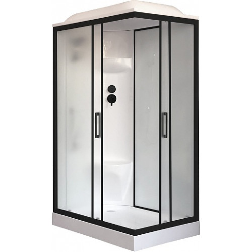 Royal Bath Душевая кабина HP RB 8120HP6-WC-BL-L 120x80 L стекло матовое профиль черный матовый