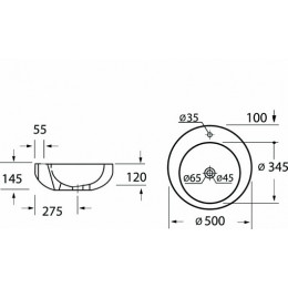 BelBagno Раковина накладная ARIA BB1053LW