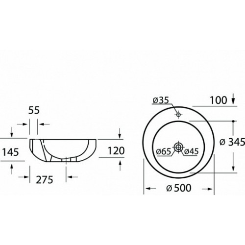 BelBagno Раковина накладная ARIA BB1053LW