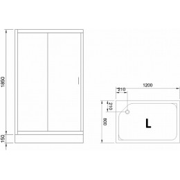 Royal Bath Душевой уголок RB 8120HP-T-BL 120х80х200 L