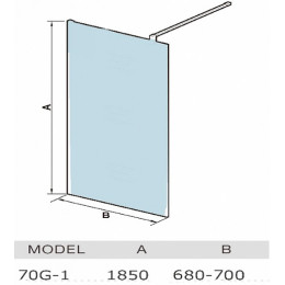 WeltWasser Душевая перегородка WW400 Walk-In 70G-1