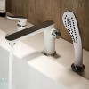 Смеситель на борт ванны Ledeme L1153W белый/хром