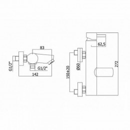 Смеситель для ванны с душем Paffoni Stick SK023ST Сталь
