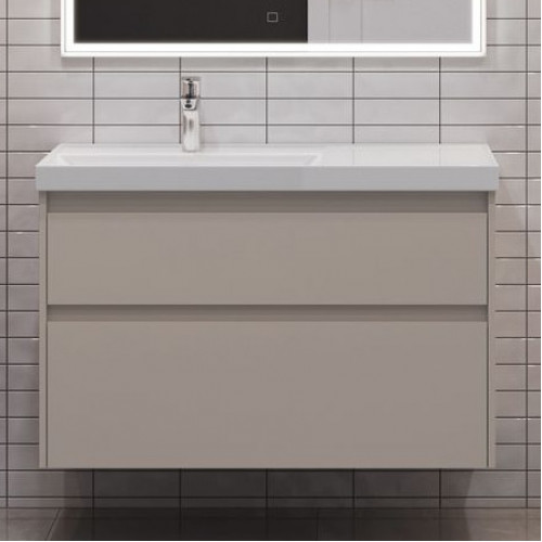 Aquanet Мебель для ванной Nova Lite 2.0 90 L подвесная бежевая матовая