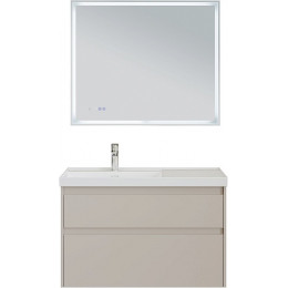 Aquanet Мебель для ванной Nova Lite 2.0 90 L подвесная бежевая матовая