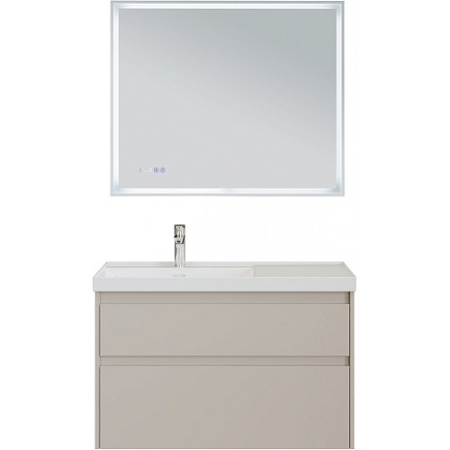 Aquanet Мебель для ванной Nova Lite 2.0 90 L подвесная бежевая матовая