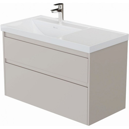 Aquanet Мебель для ванной Nova Lite 2.0 90 L подвесная бежевая матовая