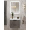 BelBagno Тумба с раковиной Due 60 подвесная Оружейная сталь ручки Матовый тёмный никель