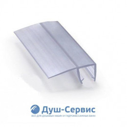 Уплотнитель для душевой кабины 6 мм F-образный U1581 длина 2,2 м лепесток 25 мм