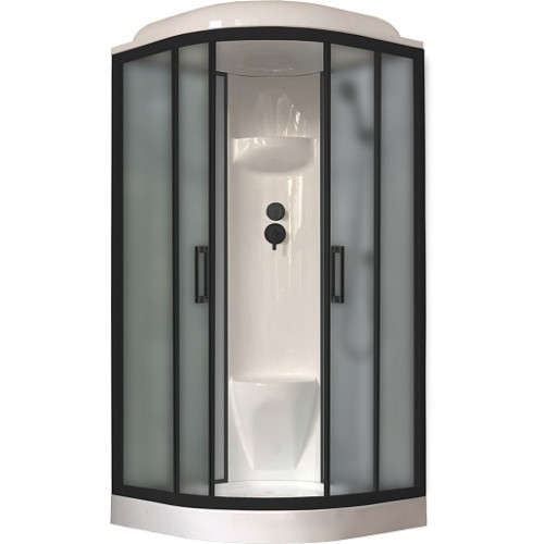 Royal Bath Душевая кабина HK RB 100HK6-GC-BL 100x100 стекло матовое профиль черный матовый