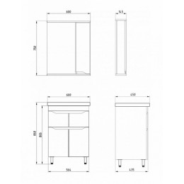 ASB-Mebel Мебель для ванной Бари 60