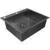 Мойка для кухни Paulmark Brim-Edge PM775951-GM 59x51 вороненая сталь