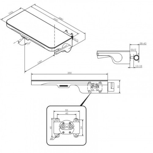 Смеситель для раковины Am.Pm Func F8F72700 с полкой и каскадным изливом, хром