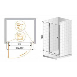 Cezares Душевая дверь в нишу ELENA-W-B-11-30+60-C-Cr