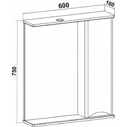 Runo Зеркальный шкаф Афина 60 R цемент
