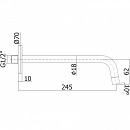 Излив Paffoni Light, черный матовый ZBOC046NO
