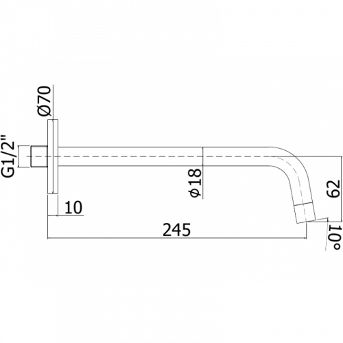 Излив Paffoni Light, черный матовый ZBOC046NO