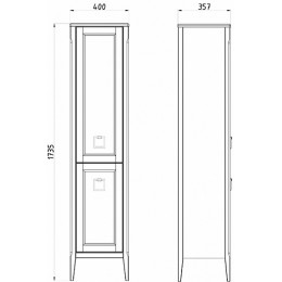ASB-Woodline Пенал Рома 40 белый