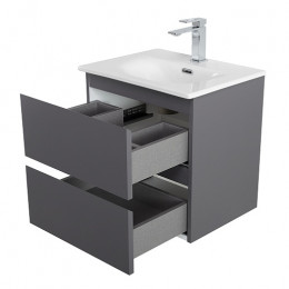 BelBagno Тумба с раковиной Kraft 39-50 подвесная Темно-Серый матовый с раковиной BB-8099-3-50