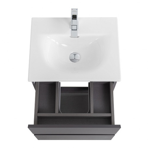 BelBagno Тумба с раковиной Kraft 39-50 подвесная Темно-Серый матовый с раковиной BB-8099-3-50
