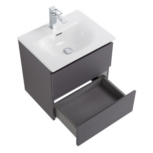 BelBagno Тумба с раковиной Kraft 39-50 подвесная Темно-Серый матовый с раковиной BB-8099-3-50