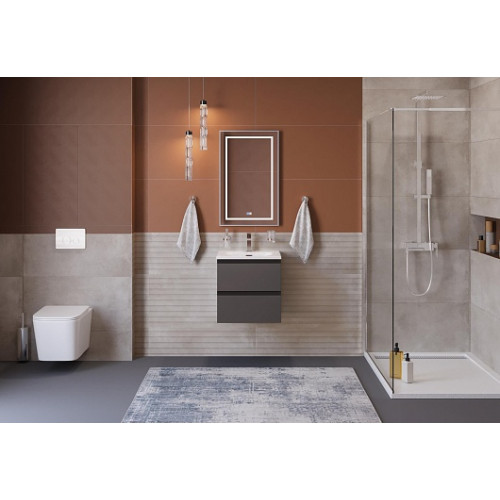 BelBagno Тумба с раковиной Kraft 39-50 подвесная Темно-Серый матовый с раковиной BB-8099-3-50