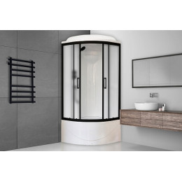 Royal Bath Душевая кабина ВК RB 90BK1-M-BL 90x90 стекло матовое профиль черный матовый