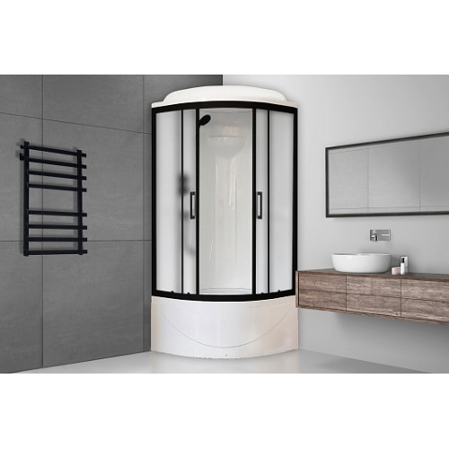 Royal Bath Душевая кабина ВК RB 90BK1-M-BL 90x90 стекло матовое профиль черный матовый