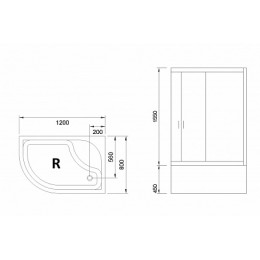 Royal Bath Душевой уголок RB 8120BK-T-CH R