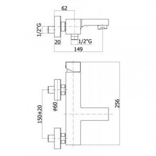Смеситель для ванны Paffoni Effe EF022CR хром