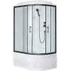 Royal Bath Душевая кабина Practic RB 8120BK1-M-BL 90x90 L стекло рифленое профиль черный матовый