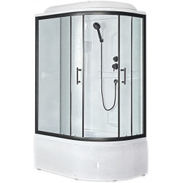 Royal Bath Душевая кабина Practic RB 8120BK1-M-BL 90x90 L стекло рифленое профиль черный матовый