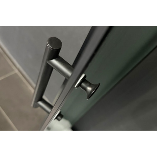 Royal Bath Душевая кабина Practic RB 8120BK1-M-BL 90x90 L стекло рифленое профиль черный матовый