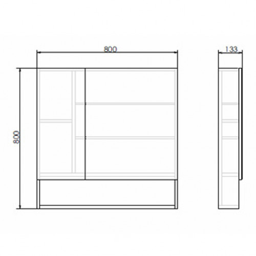Зеркальный шкаф Comforty Никосия-80, подвесной, дуб темный 00-00007619