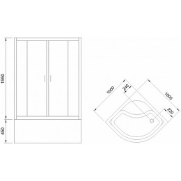 Royal Bath Душевой уголок RB 100BK-T-BL 100х100х200