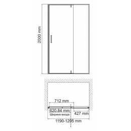 WasserKRAFT Душевая дверь Elbe 74P05