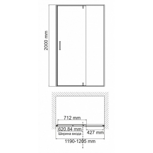 WasserKRAFT Душевая дверь Elbe 74P05