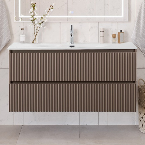 BelBagno Тумба с раковиной Uno 120 подвесная Бежевый матовый с раковиной BB-8099-120