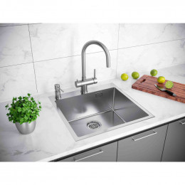 Мойка для кухни Paulmark Brim-Edge PM775951-BS 59x51 брашированная сталь