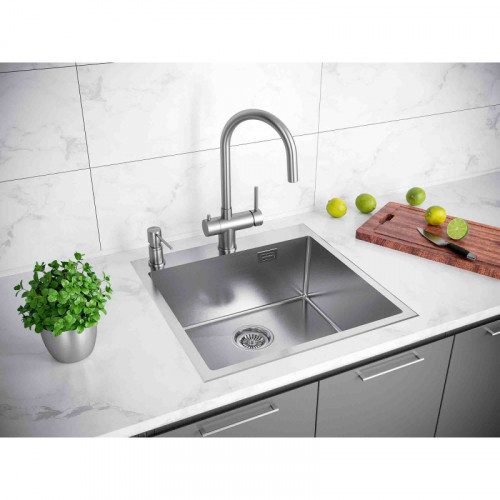 Мойка для кухни Paulmark Brim-Edge PM775951-BS 59x51 брашированная сталь