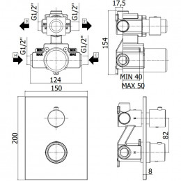 Смеситель с термостатом Paffoni Light LIQ518CR/M 281417 хром