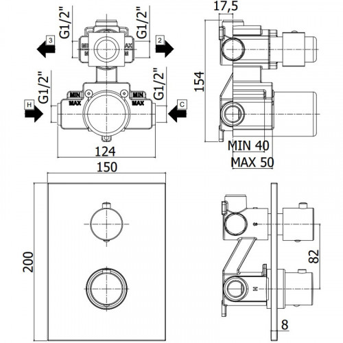 Смеситель с термостатом Paffoni Light LIQ518CR/M 281417 хром