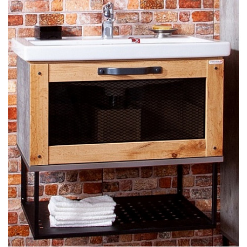 Бриклаер Тумба с раковиной Лофт 70 подвесная