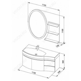 Aquanet Мебель для ванной Опера 115 L белая (169414)