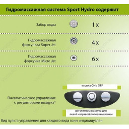 Ravak  Комплект гидромассажа Ravak Sport Hydro Standart